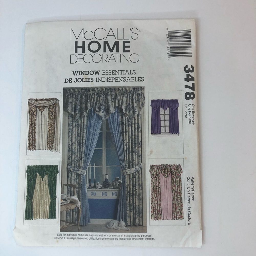 McCall’s Home Decorating Window Essentials curtain pattern 3478